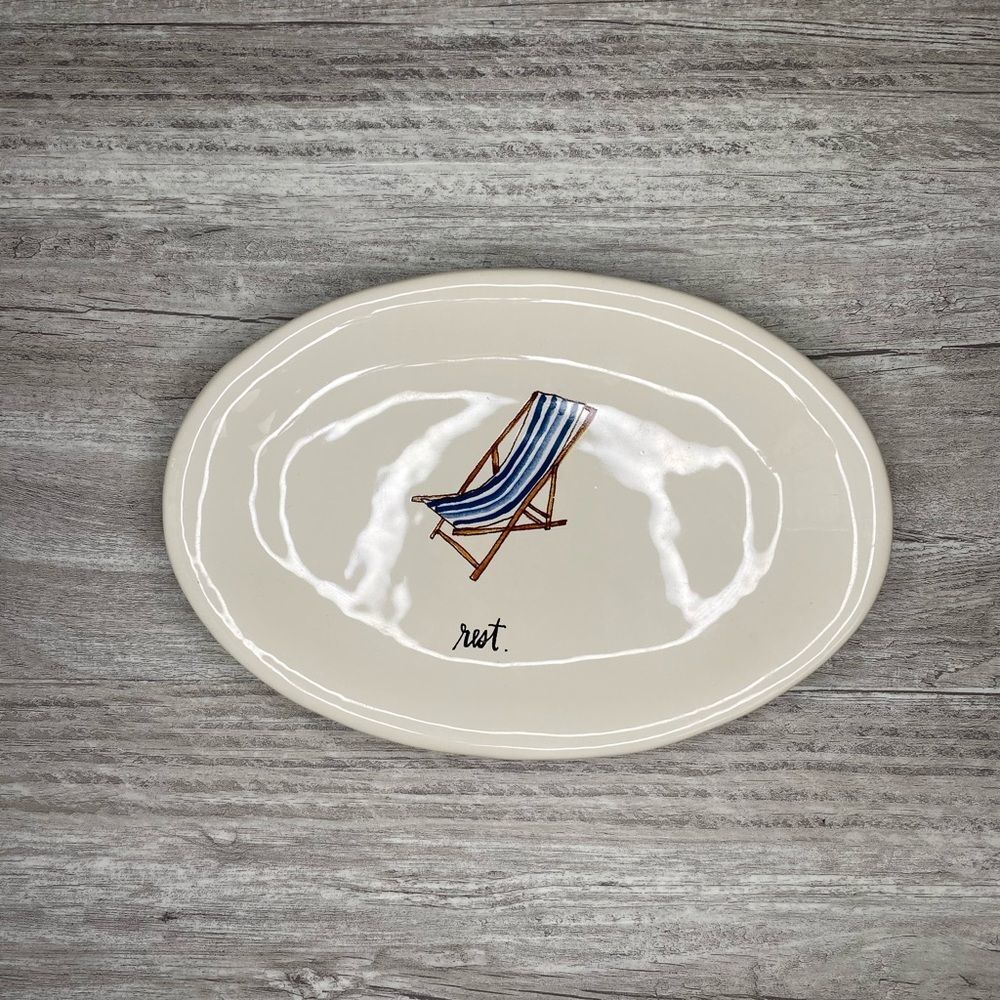 NWOT Rae Dunn Artisan Oval Appetizer Plate Rest